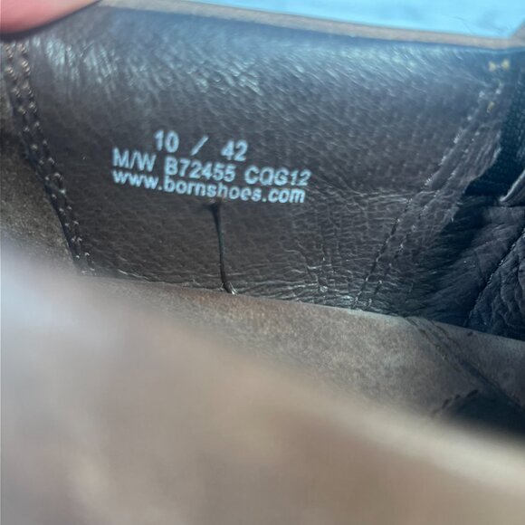 Born Kinney Boots Womens 10 Brown Leather Slip On Shoes Square Toe Ankle Booties - Picture 11 of 14